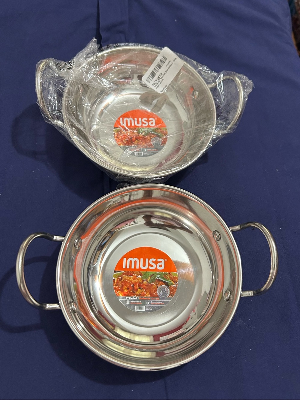 IMUSA Stainless Steel Serving Pot - Silver with Dual Handles (2 pots)
